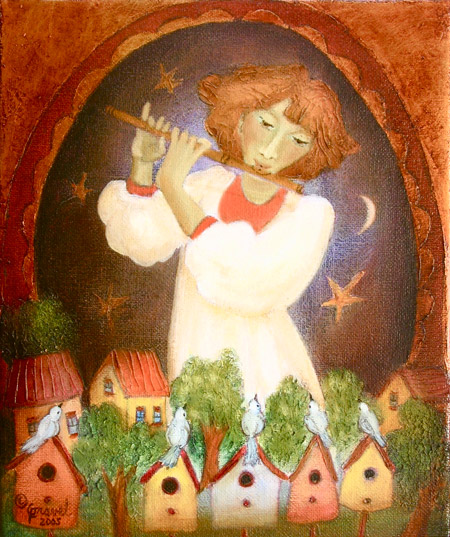 Singing Lesson - painting by Francine Gravel